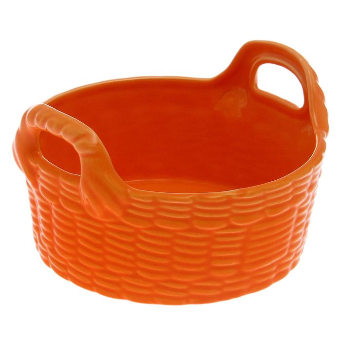 Корзинка d=16 см, высота 10 см, цвет оранжевый