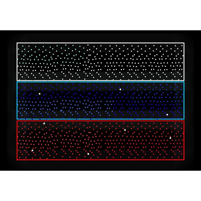 Светодиодное панно "ФЛАГ РФ", 1 х 0,7 м, led-шнур 9 м, гирлянда 30м, 70 Вт, металл. каркас 18150