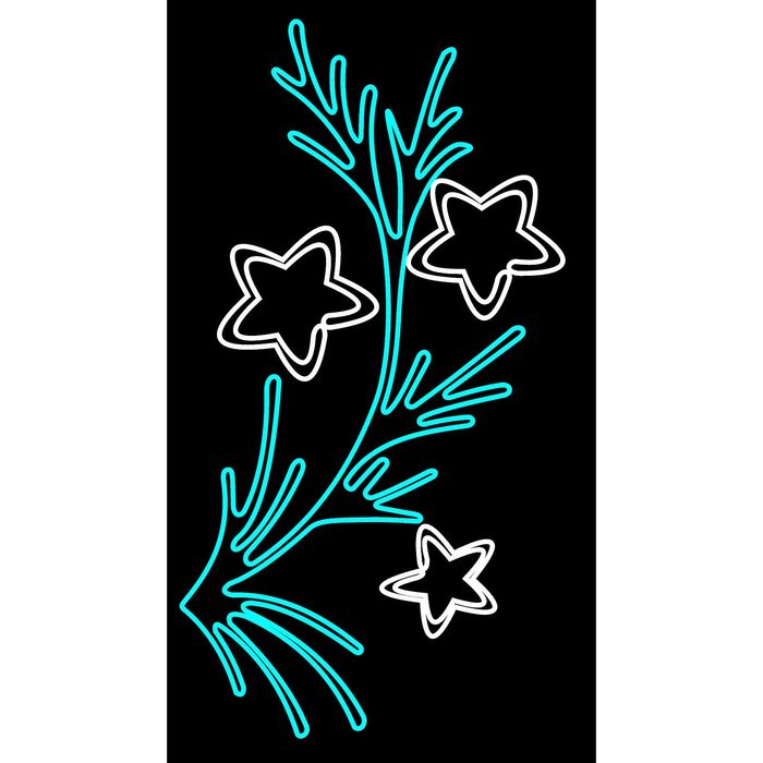 Светодиодная консоль "ЗВЕЗДЫ НА ВЕТКЕ", 1,5 х 0,8 м, led-шнур 18 м, 50 Вт, металлический каркас 18