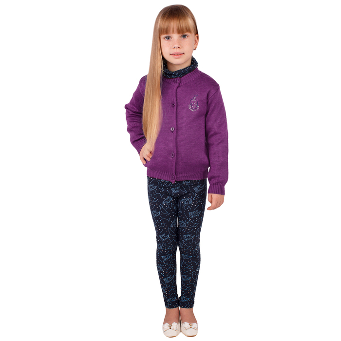 Джемпер для девочки "Пингвины", рост 86 см (48), цвет фуксия