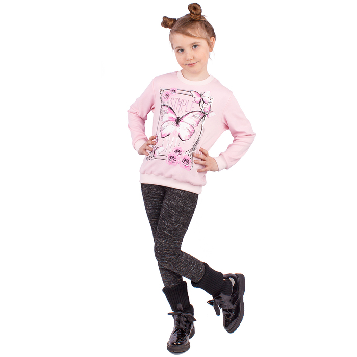 Джемпер для девочки "В тренде", рост 116 см (60), цвет розовый, принт бабочки