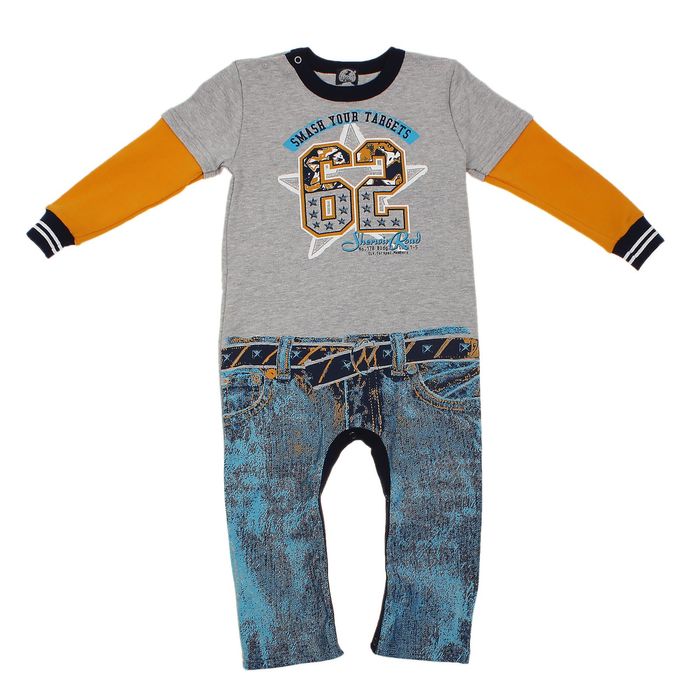 Комбинезон для мальчика "В Лондон", рост 92 см (54), цвет серый ЮЗД641070_М