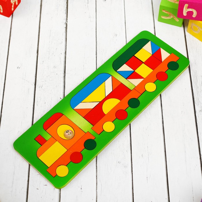 Мозаика "Паровозик-геометрик", 39 деталей