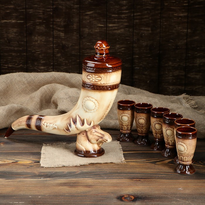 Набор винный Рог" 7 предметов 1,4 л/ 0,05 л