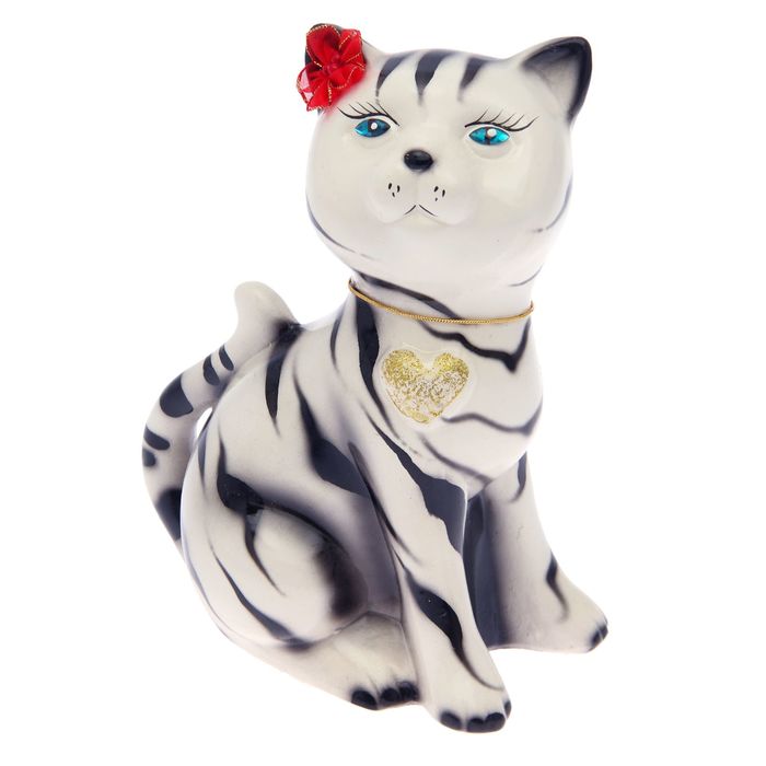 Копилка "Василиса" большая, глянец, белый тигр