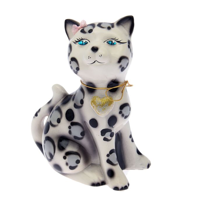 Копилка "Василиса" большая, глянец, белый барс