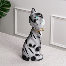 

Копилка "Кошка Алиса", флок, серая, полосатая, 28 см