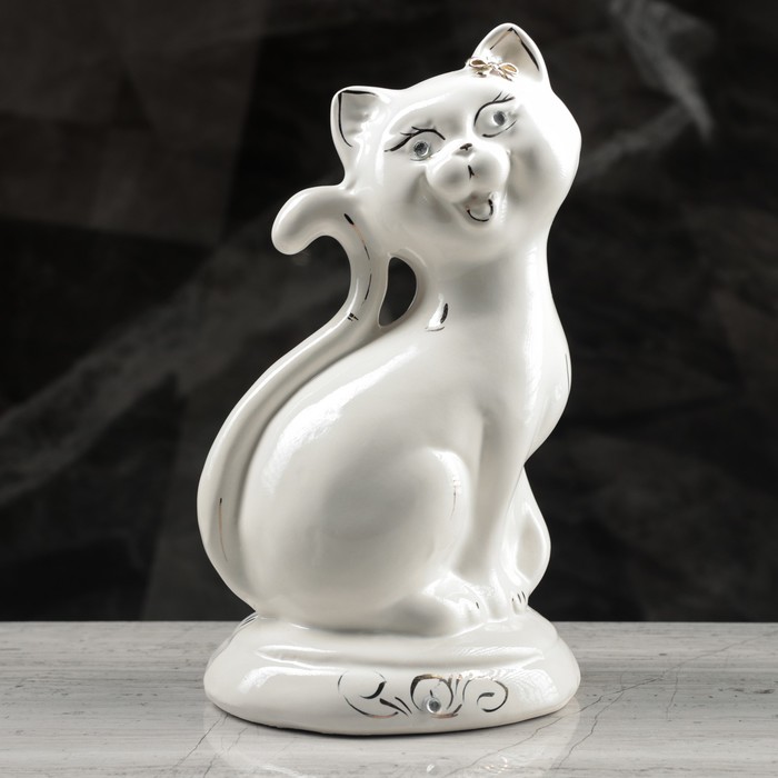 Копилка "Кошка Соня" глазурь, белая