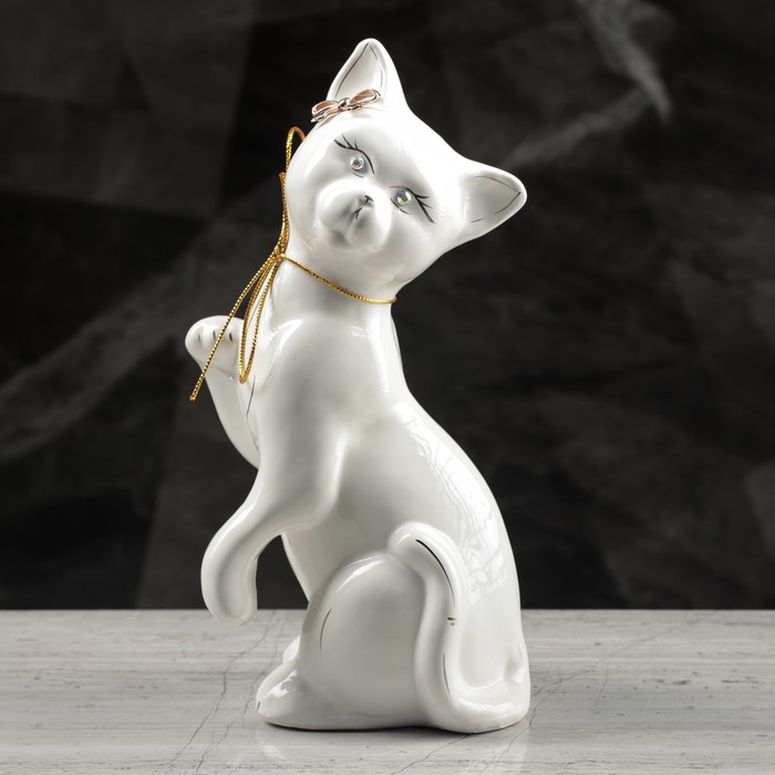 Копилка "Кошка Лапушка" веревка, глазурь, белая