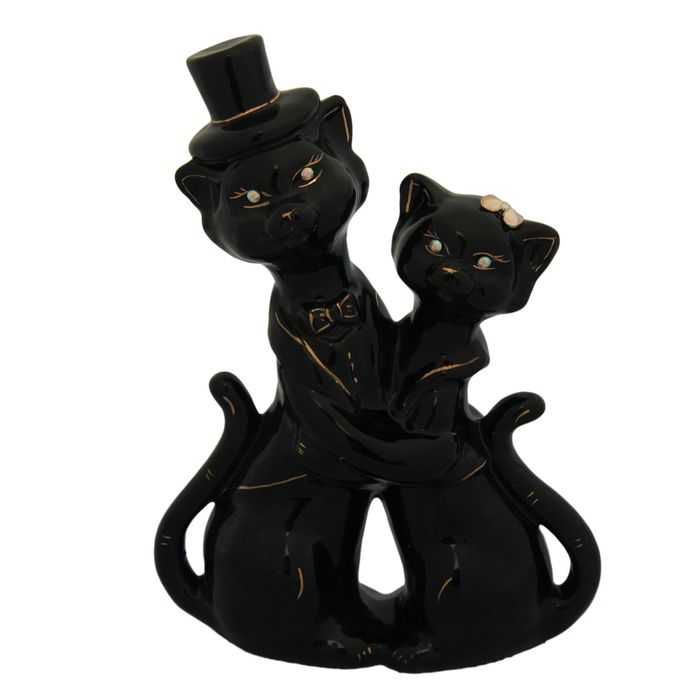 Копилка "Жених и невеста" малая, глазурь чёрная