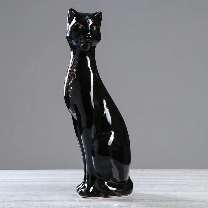 Копилка "Камила" большая, глазурь, чёрная