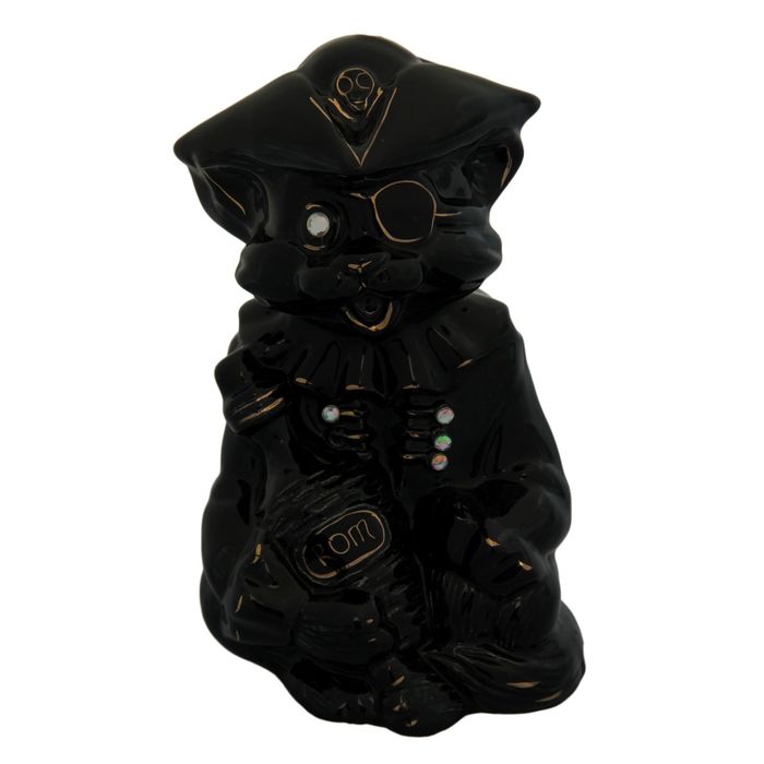 Копилка "Кот пират" глазурь, чёрная