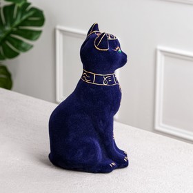 

Копилка "Кот Сфинкс", флок, кобальт с золотом, 28 см