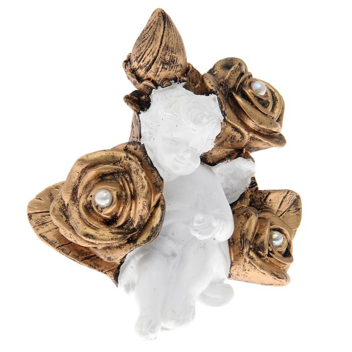 Фигурка-статуэтка "Ангел с розами", стразы