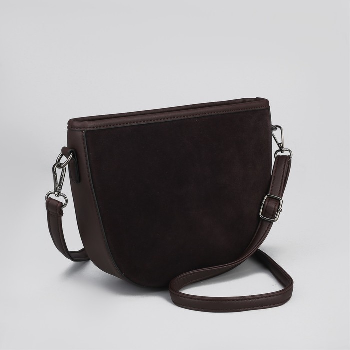 Сумка женская на молнии, 1 отдел, наружный карман, длинный ремень, цвет коричневый