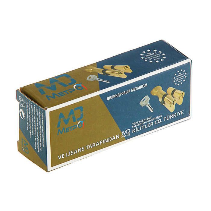 Цилиндровый механизм NW60 PB, английский ключ, с вертушкой, цвет латунь