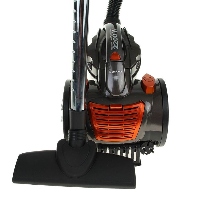 Пылесос Endever Skyclean VC-530, 2200 Вт, мощность всасывания 360 Вт, 3 л, черный/оранжевый 175961