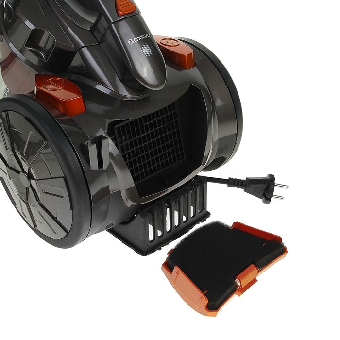 Пылесос Endever Skyclean VC-530, 2200 Вт, мощность всасывания 360 Вт, 3 л, черный/оранжевый 175961