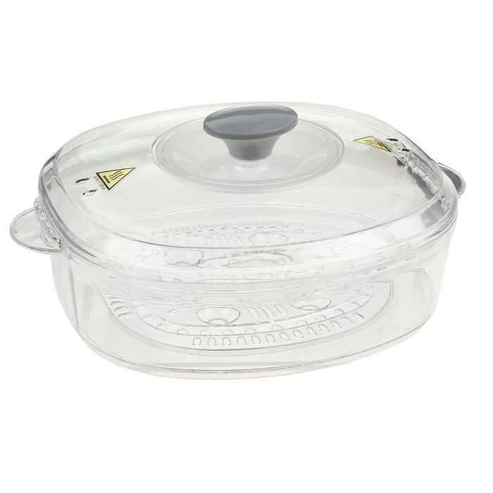 Пароварка электрическая Endever Vita-160, 800 Вт, 4 л, 2 уровня готовки, бело-серая