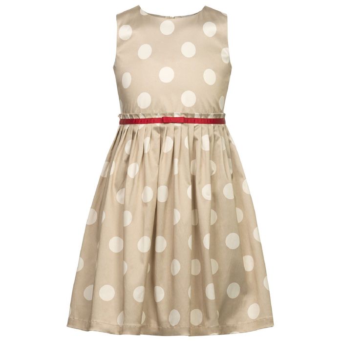 Платье нарядное для девочки, рост 128 см, цвет бежевый