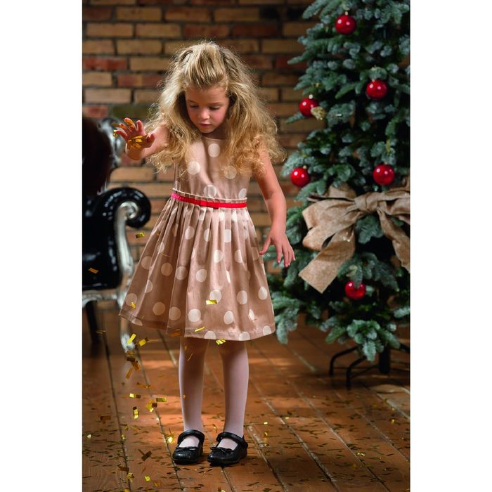 Платье для девочки, рост 98 см, цвет бежевый