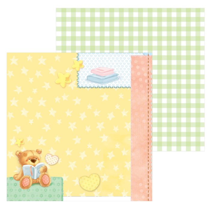 Бумага для скрапбукинга "Мишка и книжка" 15,5 х 15,5 см 180 г/м.