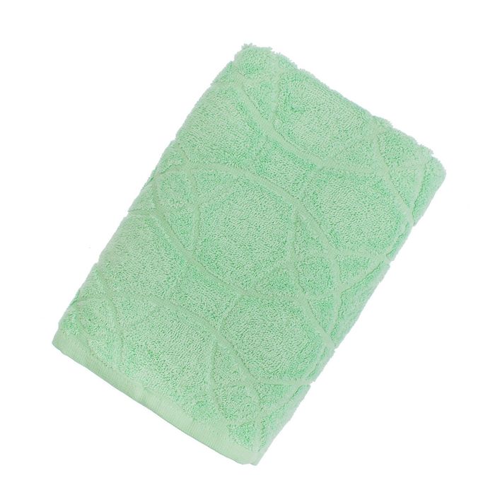 Полотенце махровое ITUMA жаккардовое, размер 50х100 см, цвет светло-мятный, 380 г/м²