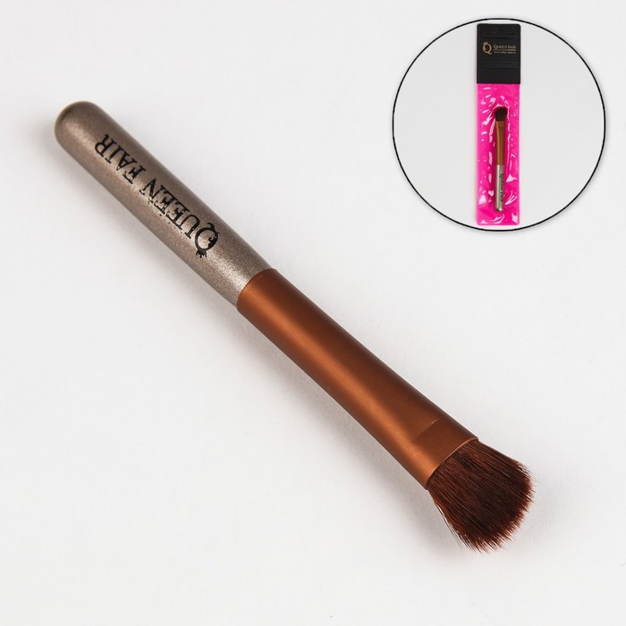 Кисть для макияжа/теней, скруглённая, 9,3см, цвет коричневый