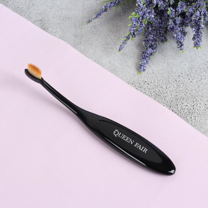 Кисть для макияжа/прорисовки контура ресниц и губ, узкая, овальная, 12,5см, цвет чёрный