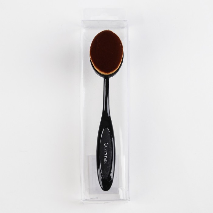 Кисть для макияжа/тонального крема, овальная, 16см, цвет чёрный