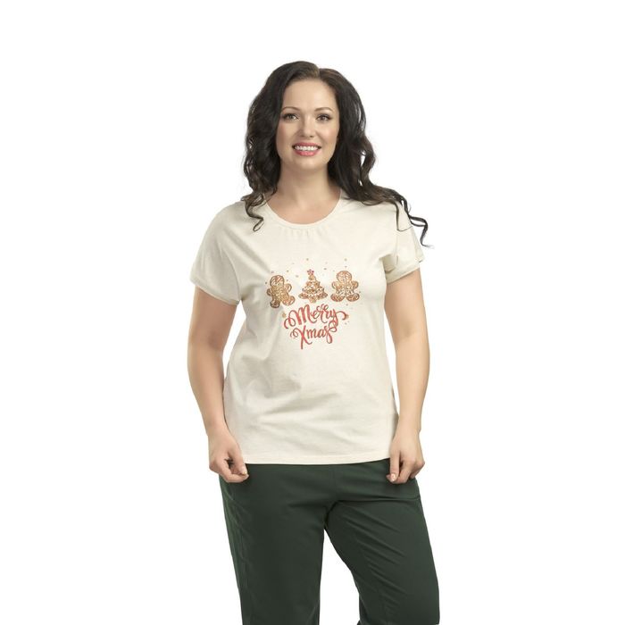 Футболка женская, размер 54, цвет молочный