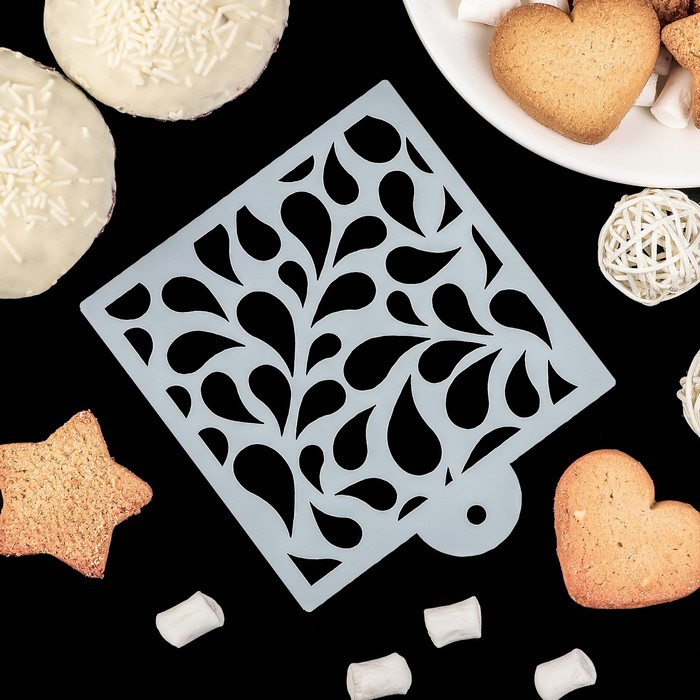 Трафарет для выпечки 11,5х10 см "Капли"