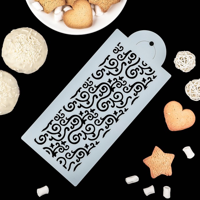 Трафарет для выпечки и нанесения айсинга 23х10 см "Вьюн"