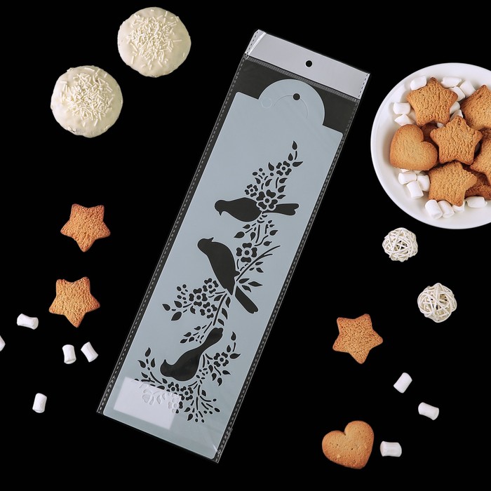 Трафарет для выпечки и нанесения айсинга 33х10 см "Птицы"