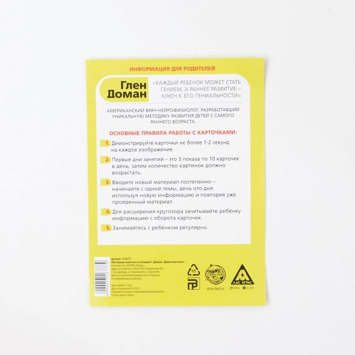 Обучающие карточки по методике Г. Домана "Дикие животные"