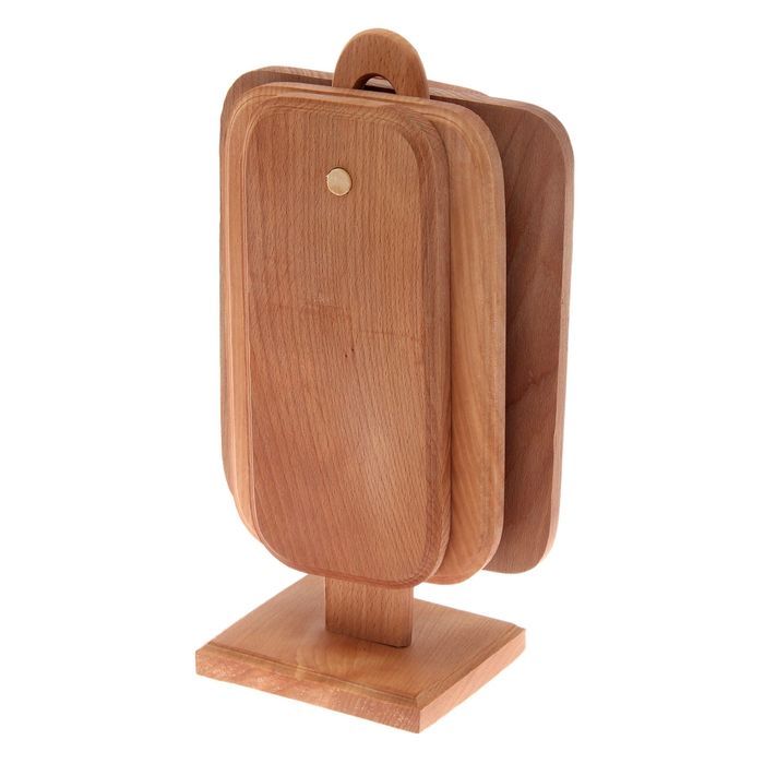 Набор разделочных досок "Премиум", с подставкой, массив бука, 4 шт.