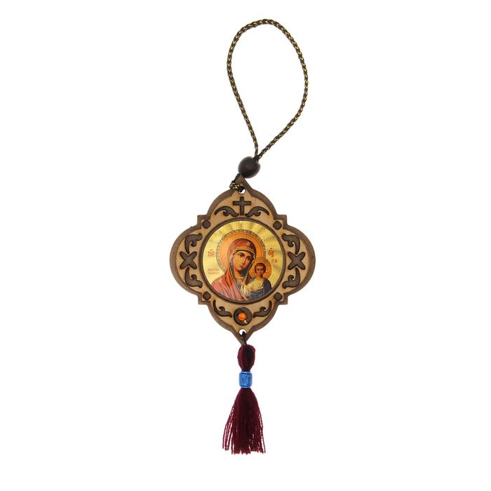 Подвеска в деревянной рамке, микс