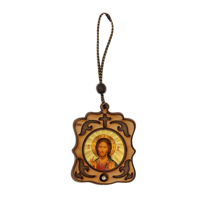 Подвеска в деревянной рамке, микс