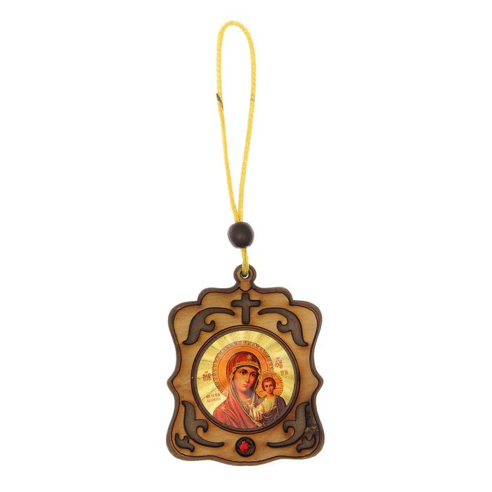 Подвеска в деревянной рамке, микс