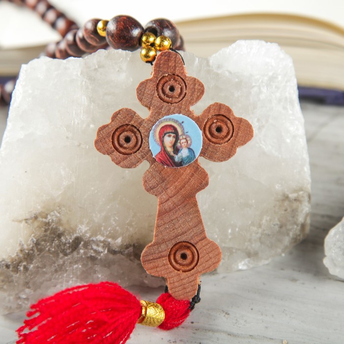 Крест деревянный "Сияние" микс