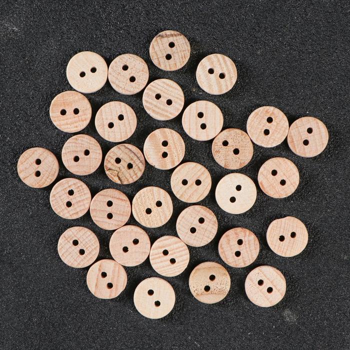 Пуговица деревянная, 2 прокола, 16 мм