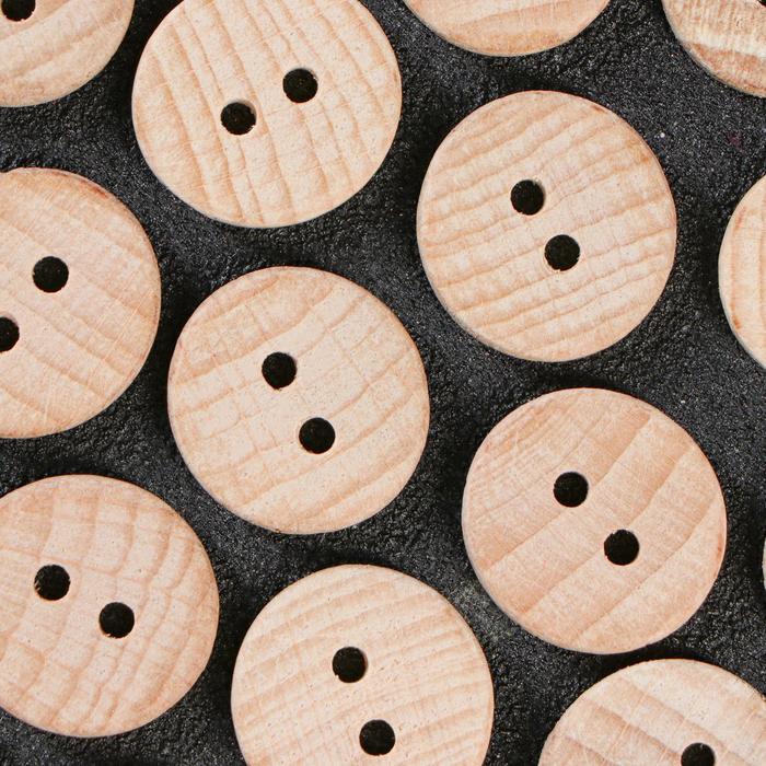 Пуговица деревянная, 2 прокола, 23 мм