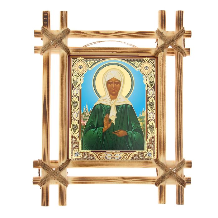 Икона в двойной рамке "Блаженная Матрона" большая