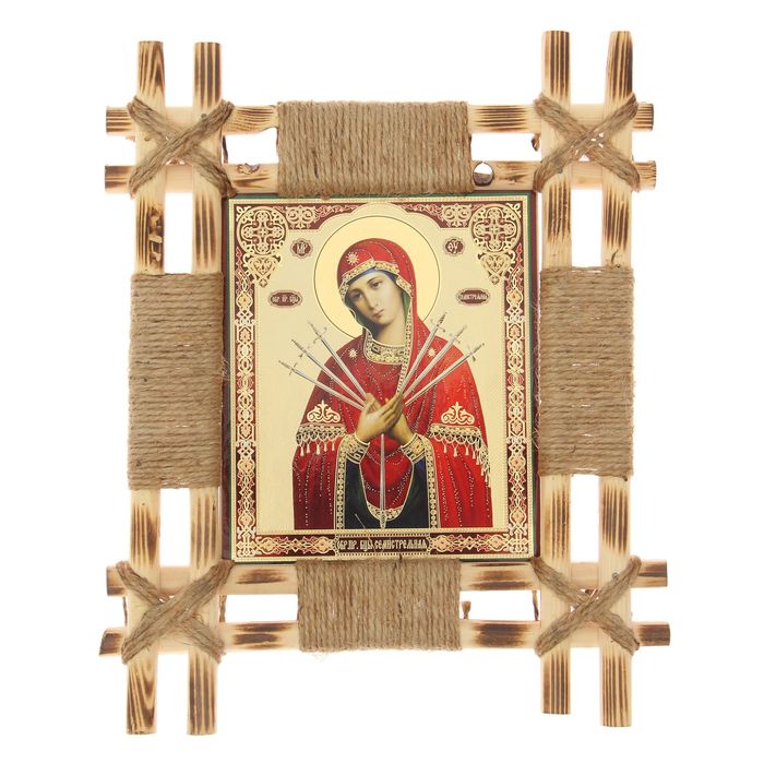 Икона в двойной рамке "Семистрельная" мотанная, большая