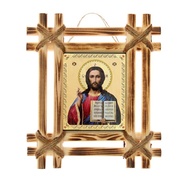 Икона в двойной рамке "Иисус Христос" средняя