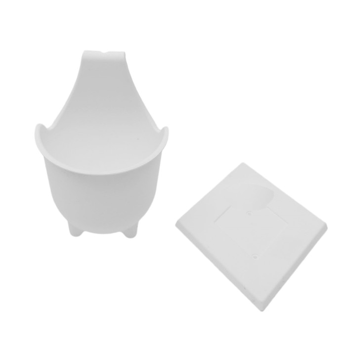 Набор "Альфа": кашпо 1 л и крепление, цвет белый