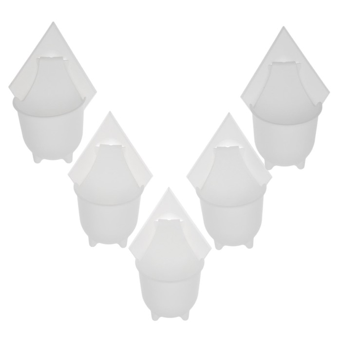 Набор "Альфа": кашпо 1 л и крепление, цвет белый