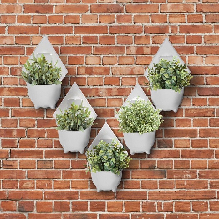 Набор "Альфа": кашпо 1 л и крепление, цвет белый