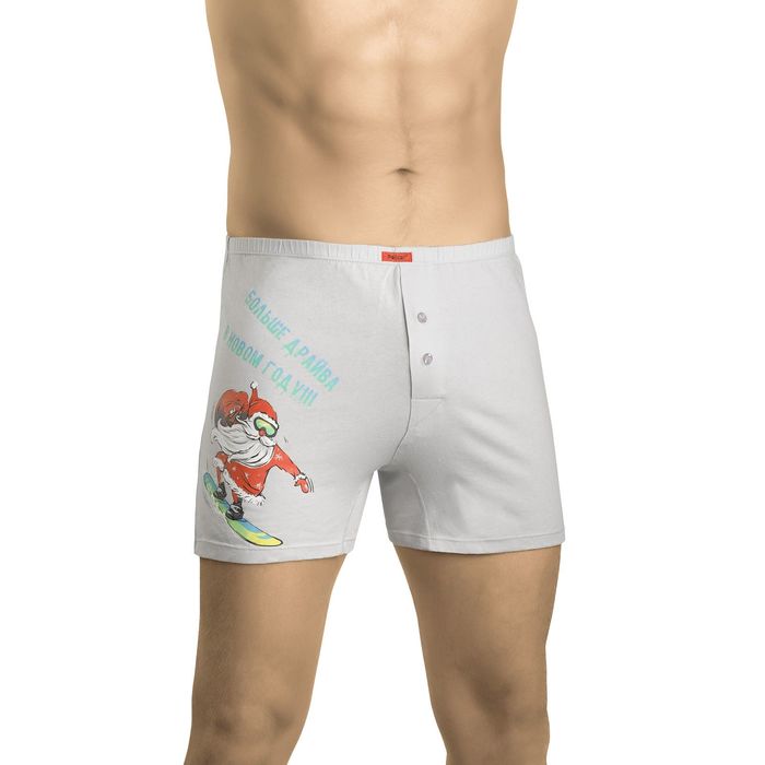 Трусы мужские, размер 52, цвет серый