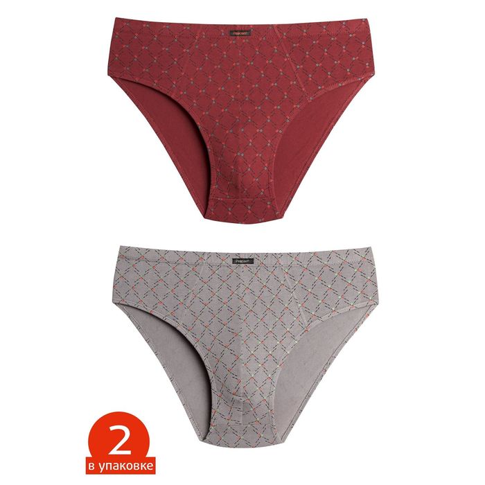 Трусы мужские, размер 46, цвет серый /бордовый